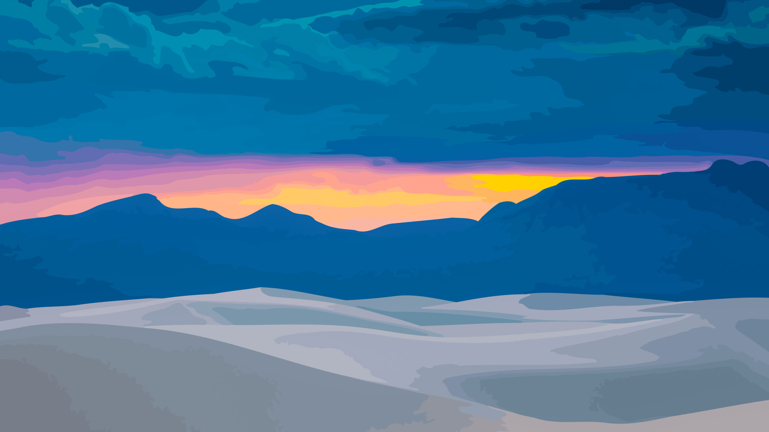 vector landscape wallpaper color sunset desktop