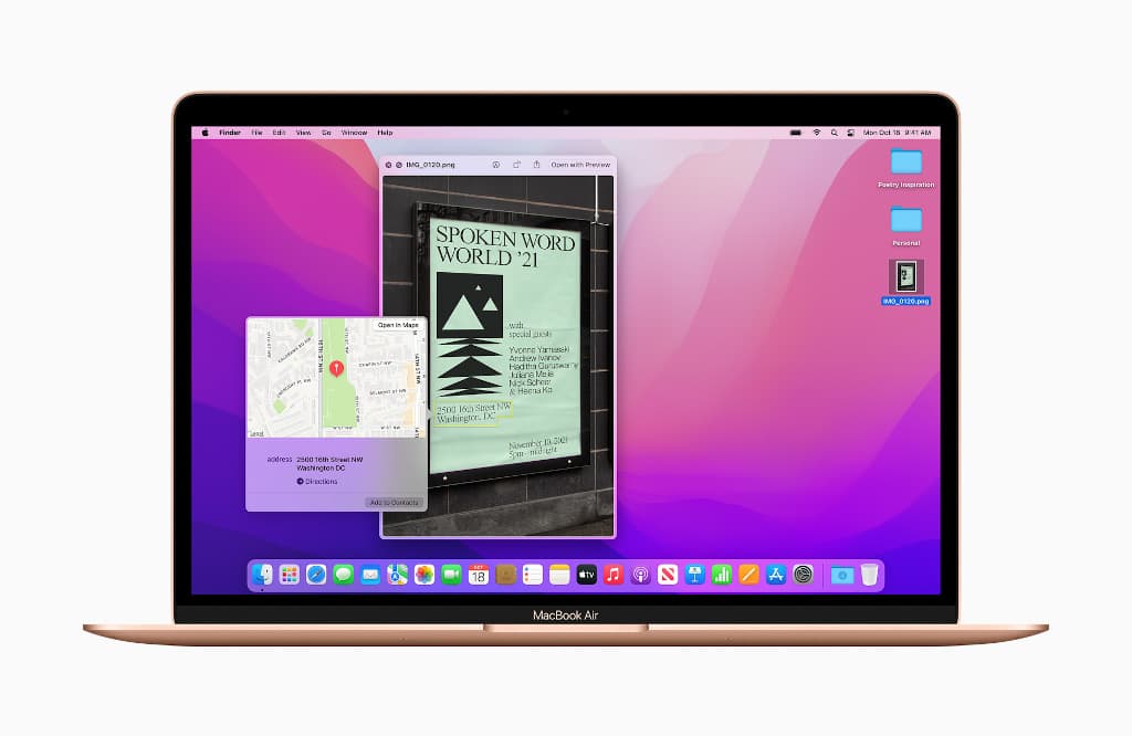 Apple macOS Monterey Live Text