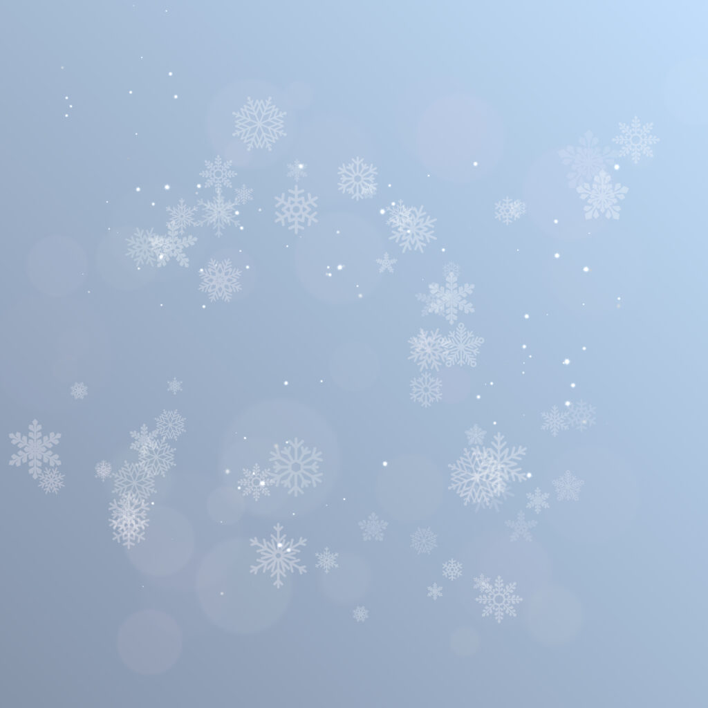 Illustrated snow flakes wallpaper in Sierra Blue for iPad
